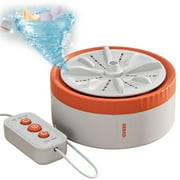 Mini Dishwasher,Manual Washing Machine,Hand Washing Machine,Mini Washer,Portable Mini Washing Machine,Turbine Washing Machine Mini Washing with USB(Orange 4.7*2.8in)Clearance from QiwagFerng